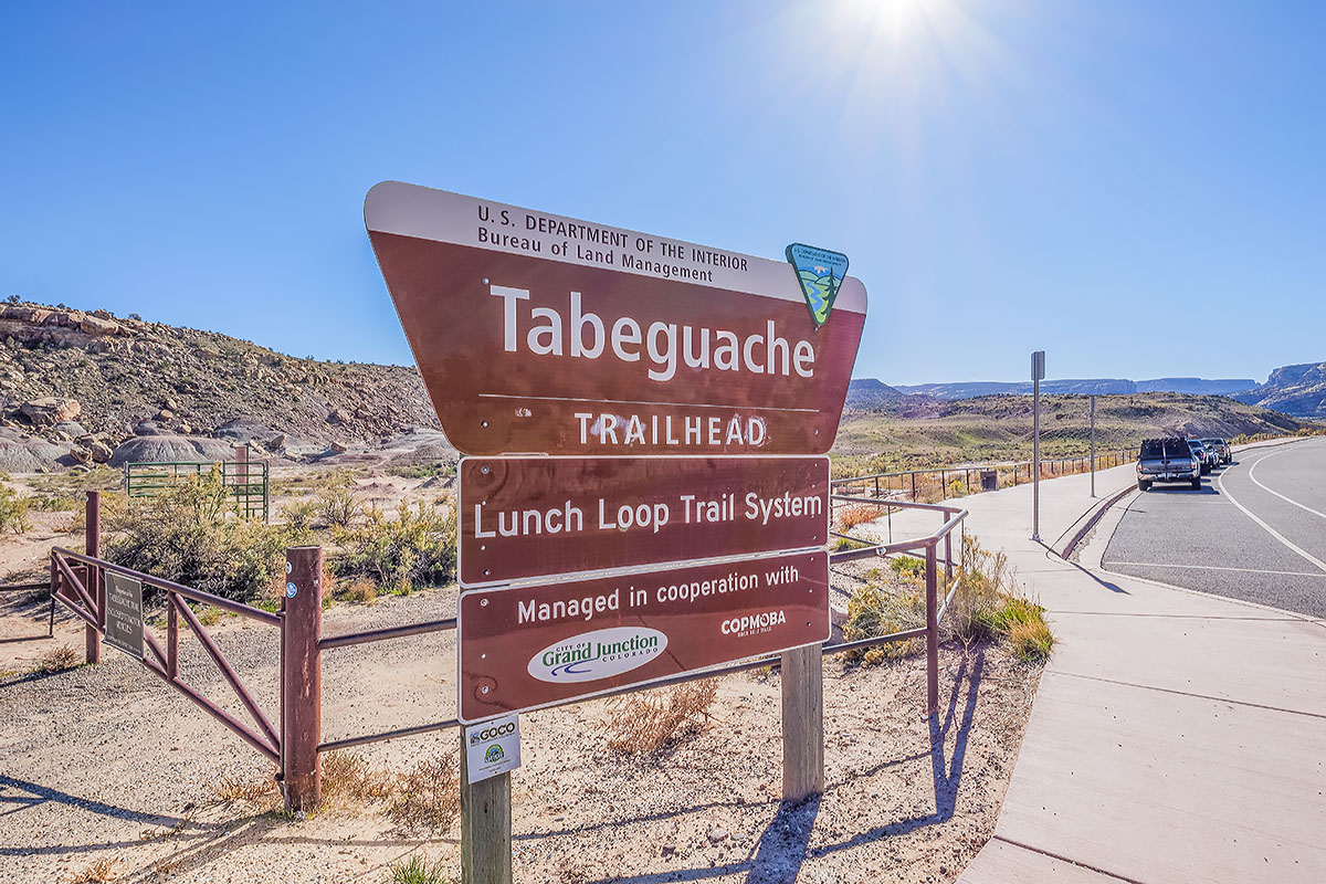 Lunch Loops Trail System near the Redlands in Grand Junction, Colorado, popular for mountain biking and hiking